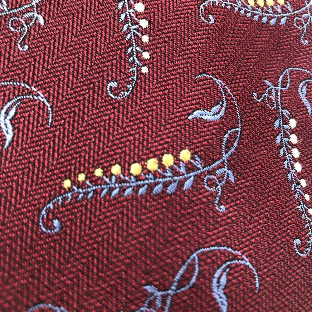 Nordstrom Robert Talbott Jaquard Silk Tie Hand Sewn Leaf Pattern VTG USA